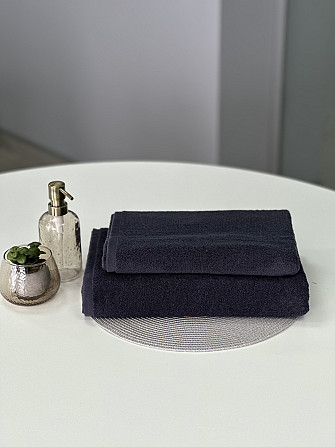Комплект рушників Ideal Textile однотонних 50х90см + 70х140см 450 г/м2 графітовий Чернівці - фото 2