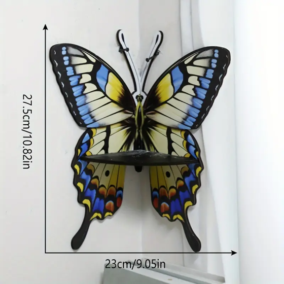 Угловая настенная полка из дерева Бабочка, 23×27.5см, органайзер для хранения аксессуаров, type F Каменец-Подольский