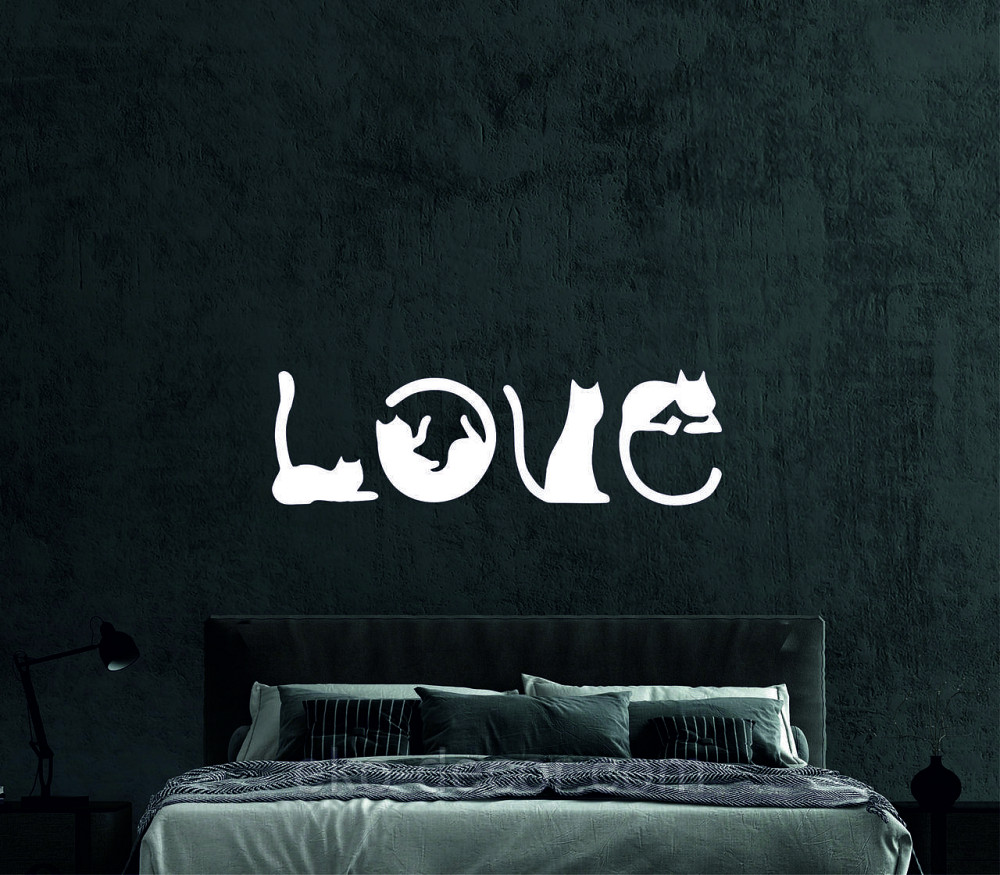 Декоративное настенное Панно «Коты - Love» Декор на стену 90*300 см, Белый Киев - изображение 4