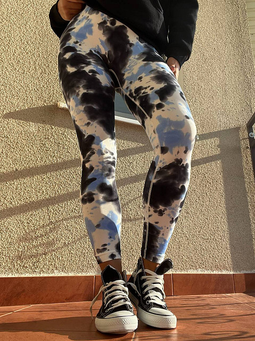 Лосини жіночі A-N 1346 варені тай дай пуш-ап блакитні з чорним, блакитний з чорним, M Київ - фото 9