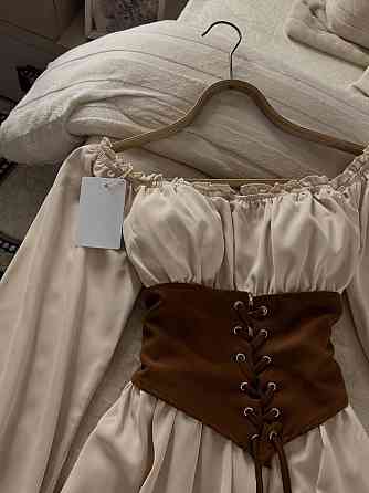 Женское романтичное платье со съемным корсетом на шнуровке костюмка + софт Одесса