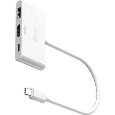Концентратор J5create USB-C 3-in-1 HDMI + USB + USB-C PD white (JCA399-N) Винница