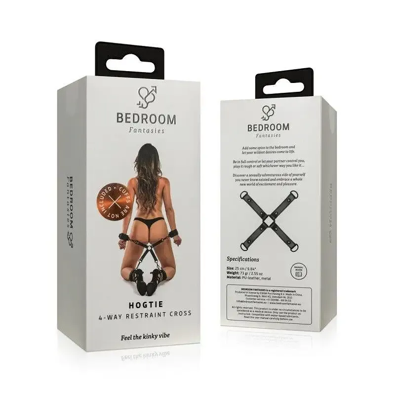 Хрестовина Bedroom Fantasies Hogtie 4 - Way Restraint Cross - Black Львів - фото 7
