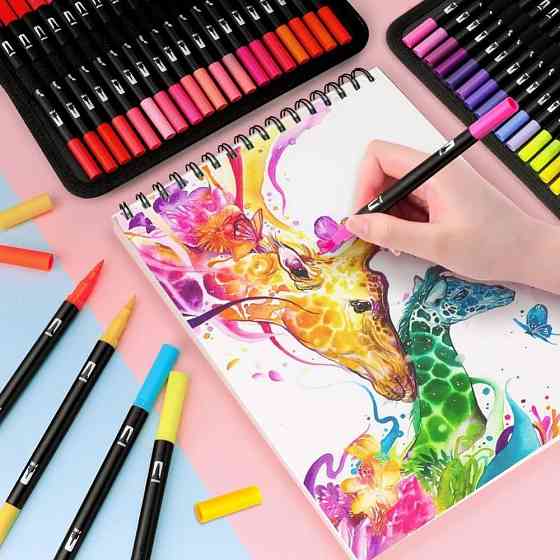 Акварельные маркеры двусторонние 80шт с сумкой, Color pencil / Набор маркеров для рисования Киев