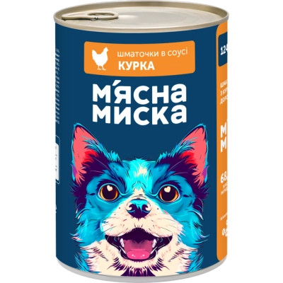 Консерви для собак М'ясна Миска шматочки в соусі з куркою 1240 г (4820255192215) Вінниця - фото 1
