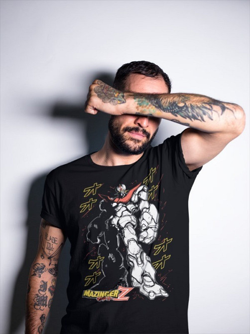 Футболка з аніме принтом Мазінгер З Емброідеред Аніме оверсайз (S/M/L) Чорний AnimeJ0204 Дніпро - фото 3
