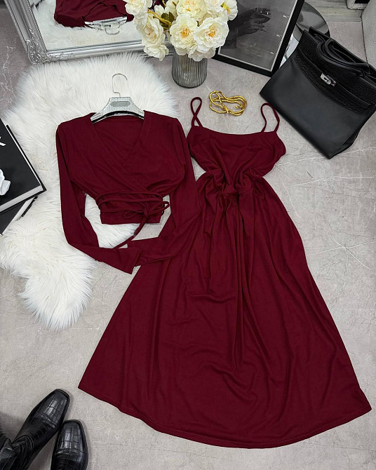 Женское вечернее романтичное платье трикотаж джерси Бордо Одесса - изображение 3