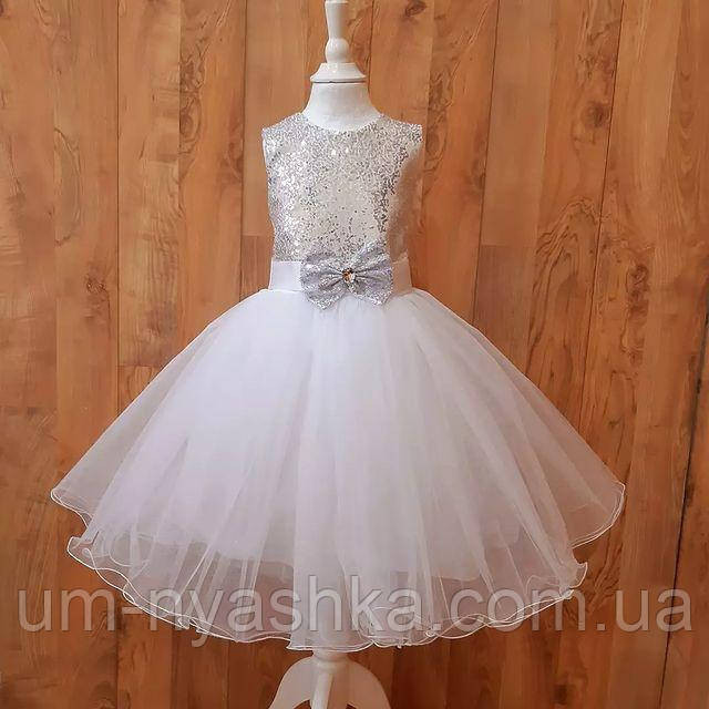 Сукня Сніжинка Біле ошатне плаття для дівчинки з паєтками Кривий Ріг - фото 6