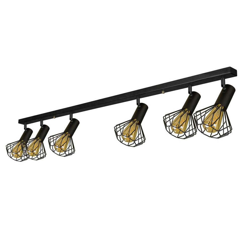 Светильник на планке с поворотними плафонами 6-Е27 Diadem NL 22151-6 BK Киев - изображение 1