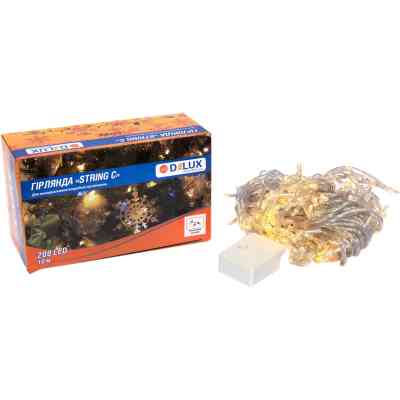 Гірлянда Delux STRING С 200 LED 10m Теплий білий/прозорий IP20 (90017981) Вінниця
