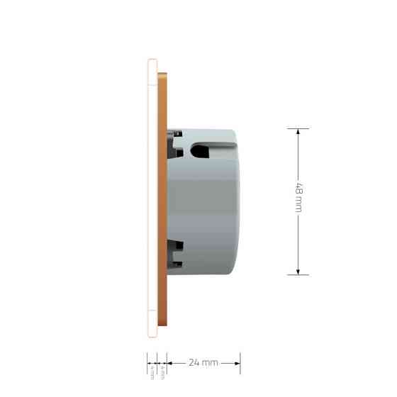 LIVOLO Сенсорний вимикач LIVOLO, 2-сенсорний, золотий скляний, прохідний / перехресний, 5А 230В Коломия