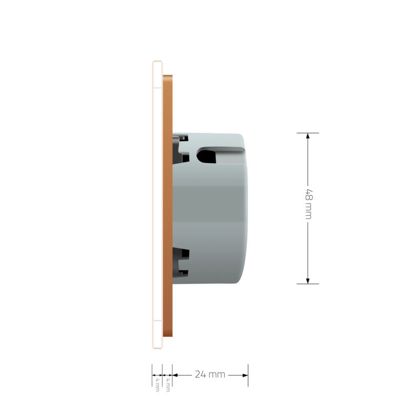 LIVOLO Сенсорний вимикач LIVOLO, 2-сенсорний, золотий скляний, прохідний / перехресний, 5А 230В Коломия - фото 2