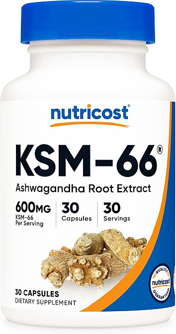 KSM-66, Ashwagandha Root Extract, 600 mg, 30 Capsules Луцьк - фото 1