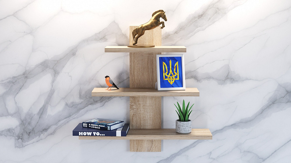 Полка навесная ПН-1, Дуб Сонома, 500/140/500 Львов - изображение 5