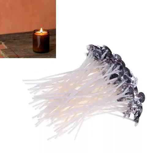 Гніт вощений для виготовлення насипних або наливних свічок комплект 100шт 12см з утримувачем Київ