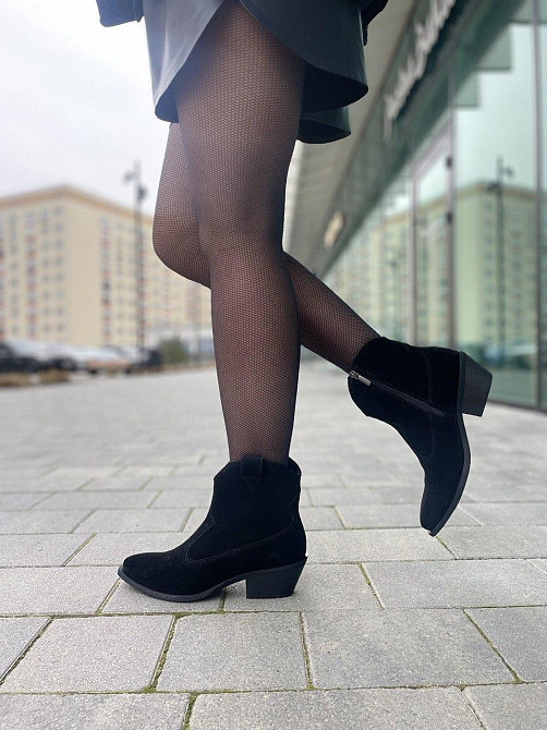 Dino Vittorio Черевики жіночі демісезонні весна-осінь чорні, натуральна замша на підборах р. 37 Коломия - фото 2