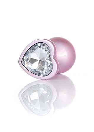 Анальная металлическая пробка Plug-Jewellery Pearl Pink Heart PLUG- Clear L Sex Aura Киев