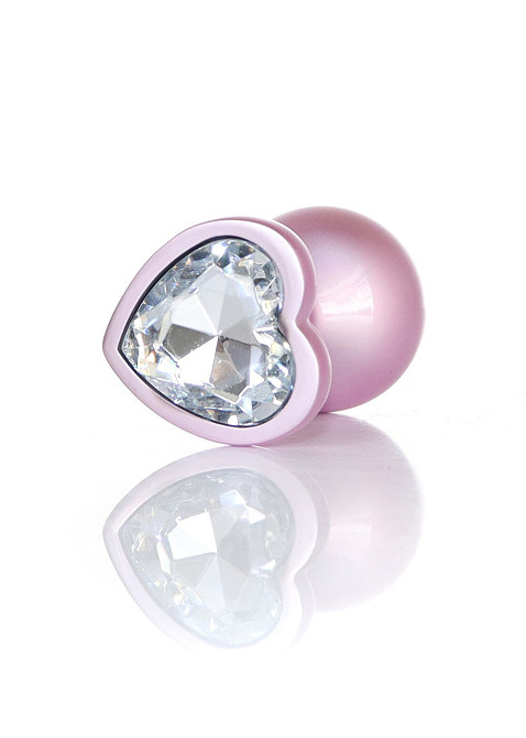 Анальная металлическая пробка Plug-Jewellery Pearl Pink Heart PLUG- Clear L Sex Aura Киев - изображение 3