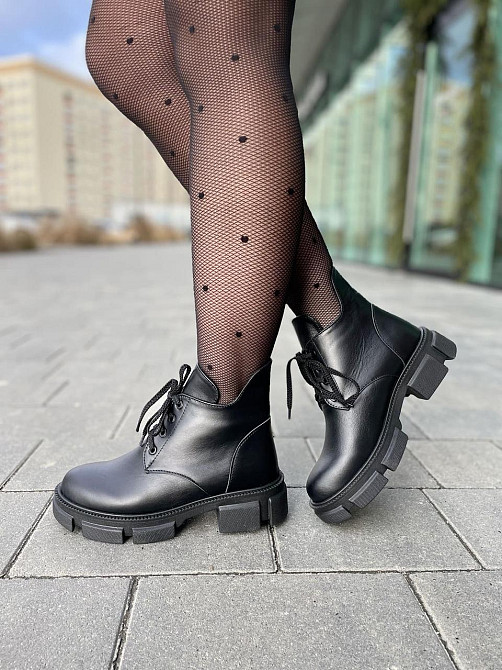 Без бренда Черевики жіночі ARTO чорні натуральна шкіра зима высота 14 см размеры 36-40 (6114/1) Коломия - фото 3