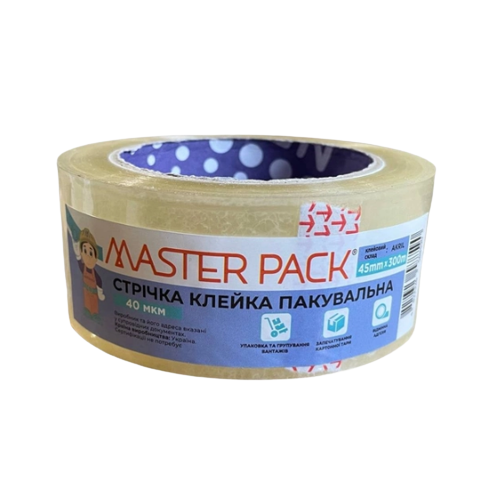 Скотч пакувальний 45мм*500м 38мкм прозорий Master Pack Житомир