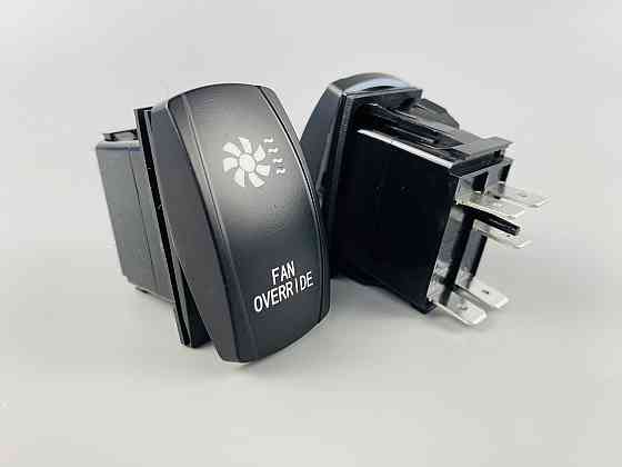 Лавіша вимикач ON-OFF, 4 ніжок, синя підсвітка, малюнок "додатковий вентилятор". Мукачево