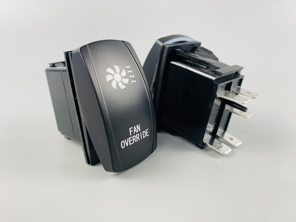 Лавіша вимикач ON-OFF, 4 ніжок, синя підсвітка, малюнок "додатковий вентилятор". Мукачево - фото 4