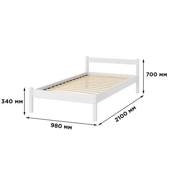 Односпальне дерев'яне ліжко Mebigrand MG01 Білий RAL 9003 90х200 см (MBG-21877) Дніпро