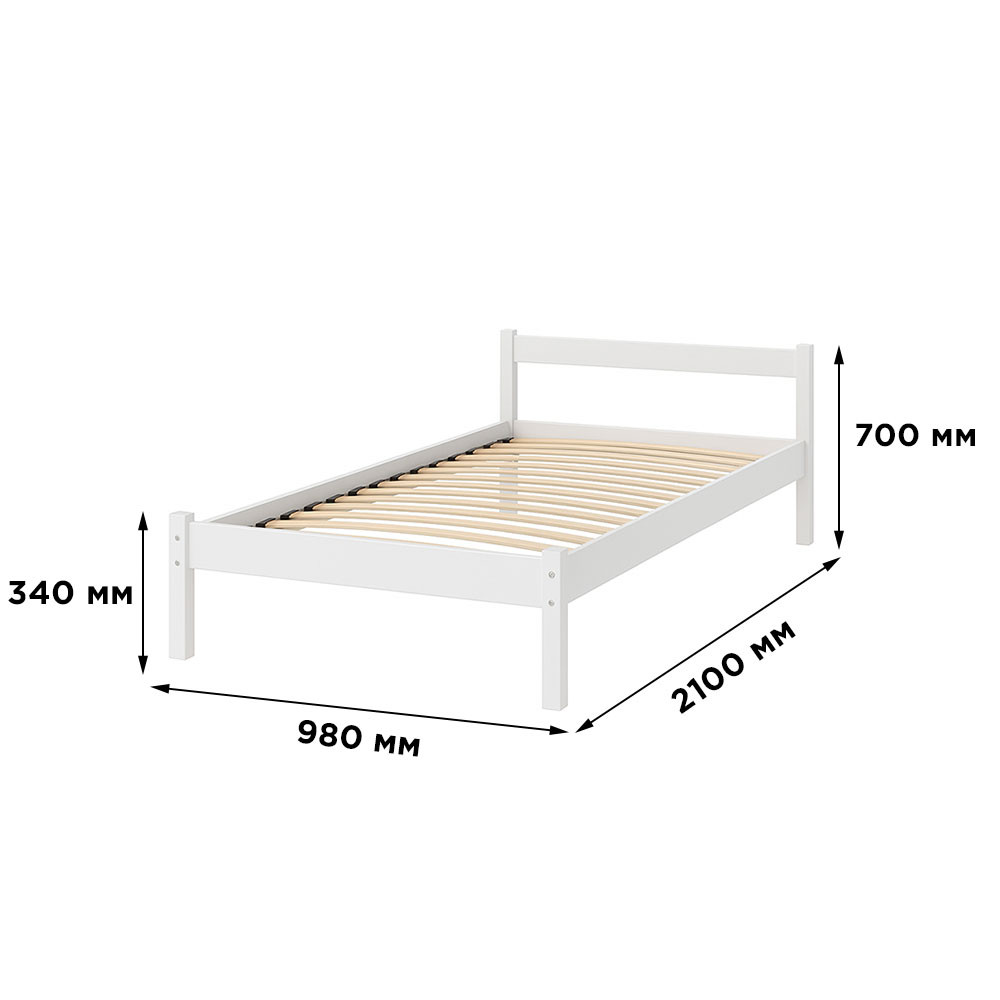 Односпальная деревянная кровать Mebigrand MG01 Белый RAL 9003 90х200 см (MBG-21877) Днепр - изображение 5