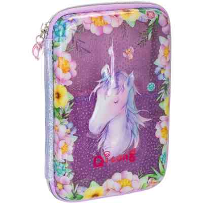 Пенал Cool For School с окошком 1 отделение с органайзером фиолетовый (QT-5750-Purple) Винница