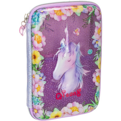 Пенал Cool For School с окошком 1 отделение с органайзером фиолетовый (QT-5750-Purple) Винница - изображение 1