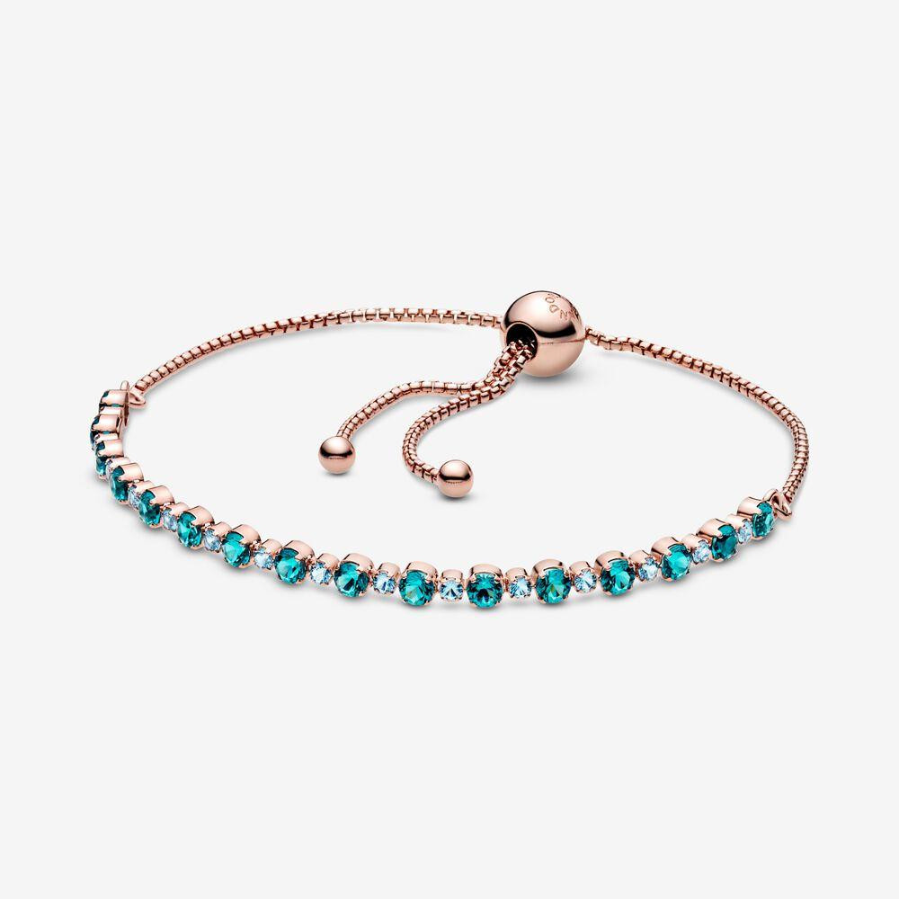 Срібний браслет для намистин Пандора -слайдер  "Бірюзове сяйво"  588961C01 MasterSem Київ - фото 1