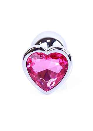 Анальна пробка - Jewellery Silver Heart Plug - Light Pink Sex Aura Київ