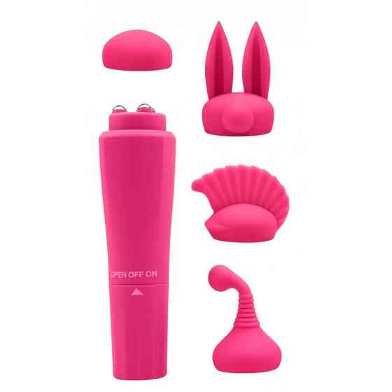 Вибратор для клитора с насадками Chisa Sweet Breeze, розовый, 10 х 2.6 см Sex Aura Киев