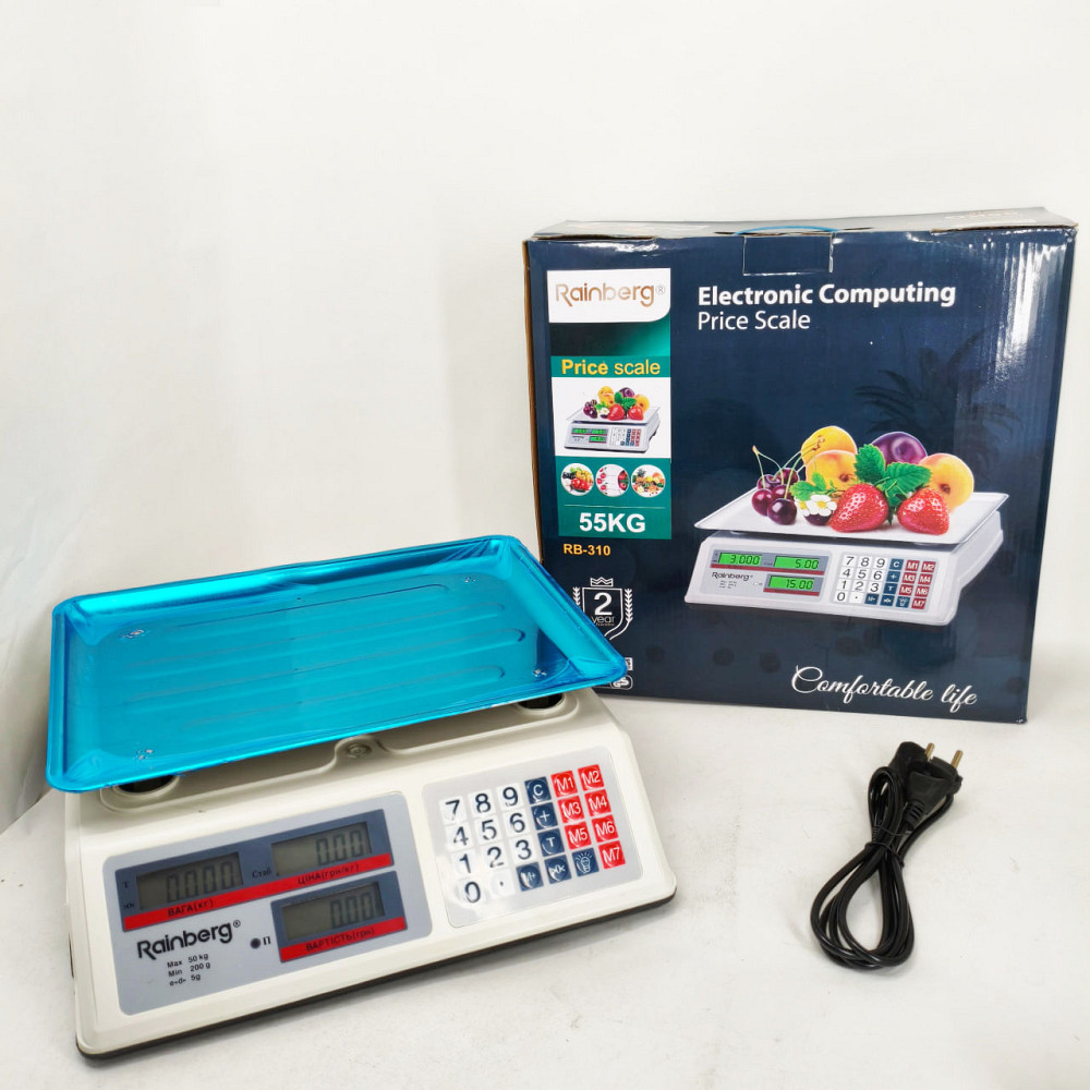Весы электронные торговые весы до 55 кг Rainberg RB-310 55кг, Весы для продуктов для склада JP-41 Львов - изображение 4