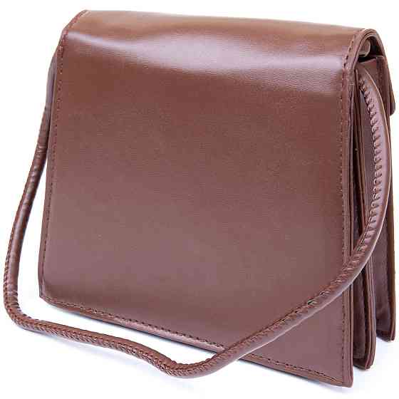 Горизонтальная сумка угловидная из кожзаменителя Vintage sale_14933 Коричневая Киев