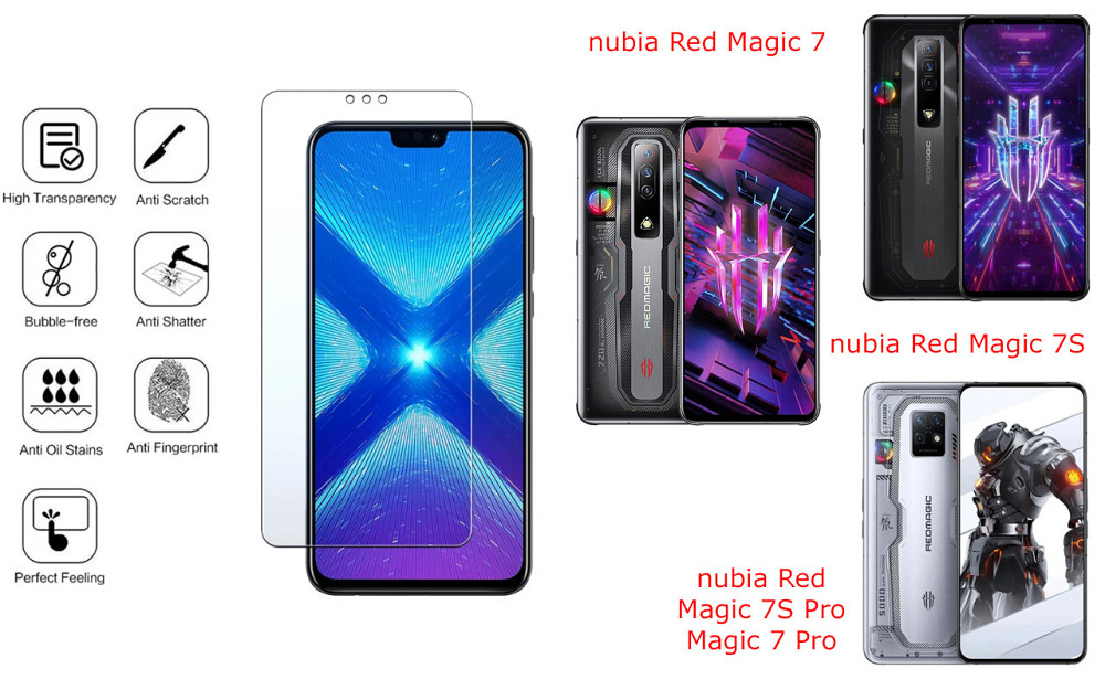 Защитное стекло NeoGlass для nubia Red Magic 7, Magic 7S, Magic 7S Pro, Magic 7 Pro – ультрапрозрачное и Киев - изображение 4