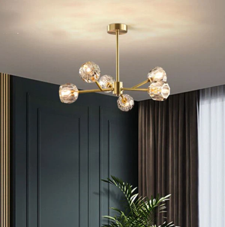 Светодиодная люстра Краски 8613 (Золотистая) на 6 плафонов Киев