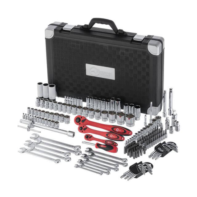 Набір інструментів, проф., 1/2" + 3/8" + 1/4", Cr-V, 176 од., головки: 4-32 мм, E4-E24, біти 57 од., подовж. головки: 4-18 мм, Київ - фото 3