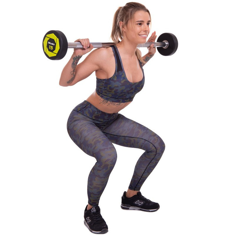 Штанга фіксована пряма поліуретанова Zelart 2689-15 довжина 104 см 15 кг Київ - фото 2