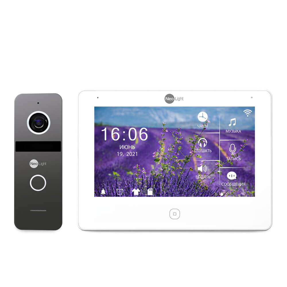 Комплект відеодомофона Neolight NeoKIT HD Pro Graphite: відеодомофон 7" з детектором руху і 2 Мп відеопанель Київ - фото 1
