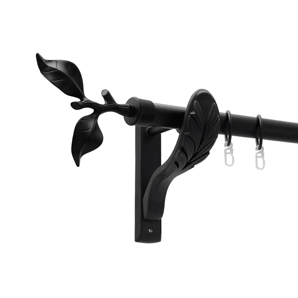 Карниз Orvit Листок Троянди металевий однорядний ретро гладка труба кільце металеве Чорний Оксамит 25 мм 240 Львов - изображение 1