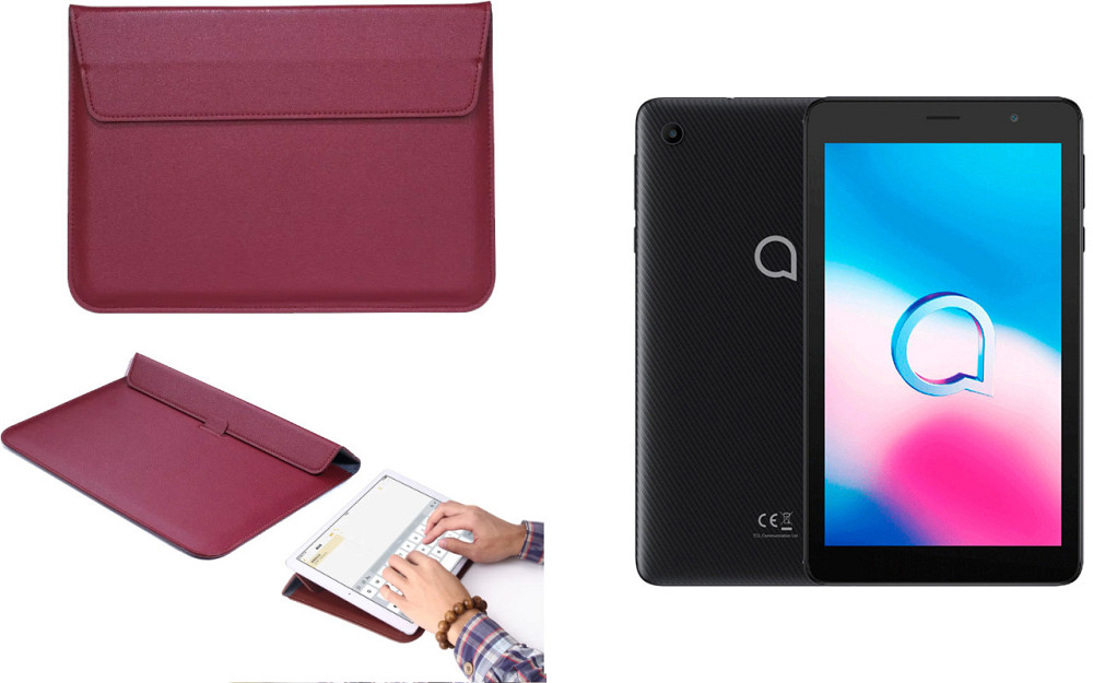 Чехол-конверт VitoCase для Alcatel 1T 7 4G (9013X), с функцией подставки для планшета Бордовый Киев - изображение 1