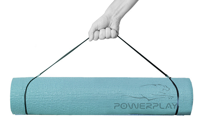 Килимок для йоги та фітнесу PowerPlay 4010 PVC Yoga Mat Зелений (173x61x0.6) Каменское - изображение 2