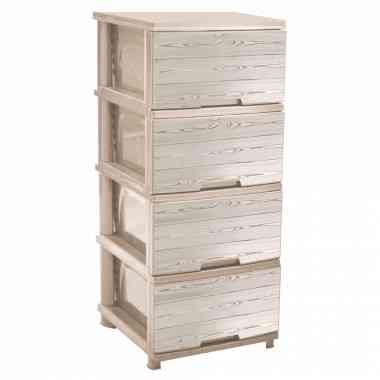 Комод пластиковий Дерево темне крем Алеана 95х46х39 Одеса