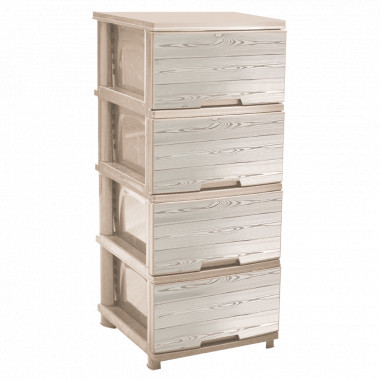 Комод пластиковий Дерево темне крем Алеана 95х46х39 Одеса - фото 2