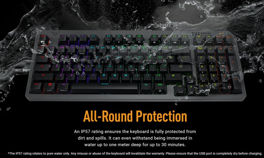 Клавіатура Asus TUF Gaming K3 Gen II Opti-Mech RGB 97key Switches ABS Black (90MP0390-BKMA00)_promo ( 25320 ) Харків - фото 5