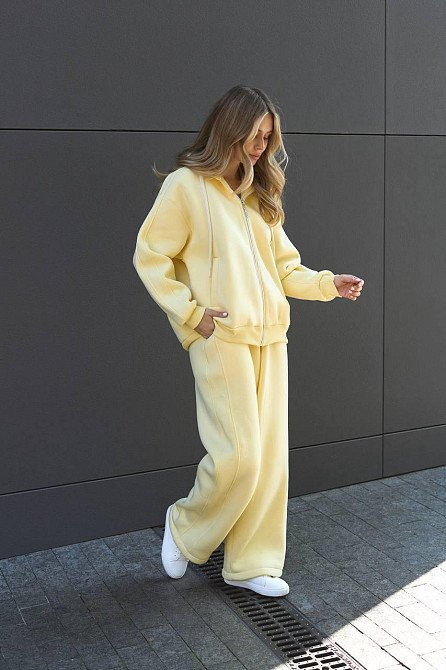 Жіночий прогулянковий теплий костюм двійка: кофта і штани з турецької тринитки на флісі Одеса - фото 8