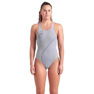 Купальник Arena Trail Swimsuit V Back 009022-520 Сірий 40 (3468337535966) Вінниця