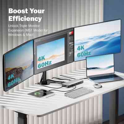 Порт-реплікатор Digitus USB-C &gt; 3xHDMI/2xDP/4xUSB-A/USB-C/RJ54/DC/Audio (DA-70918) Вінниця