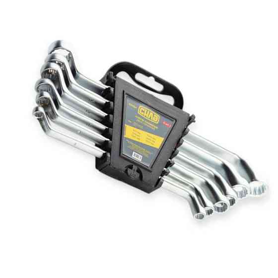 Набор ключей накидных изогнутых 6-17 мм 6 шт (планшет) CrV Мукачево